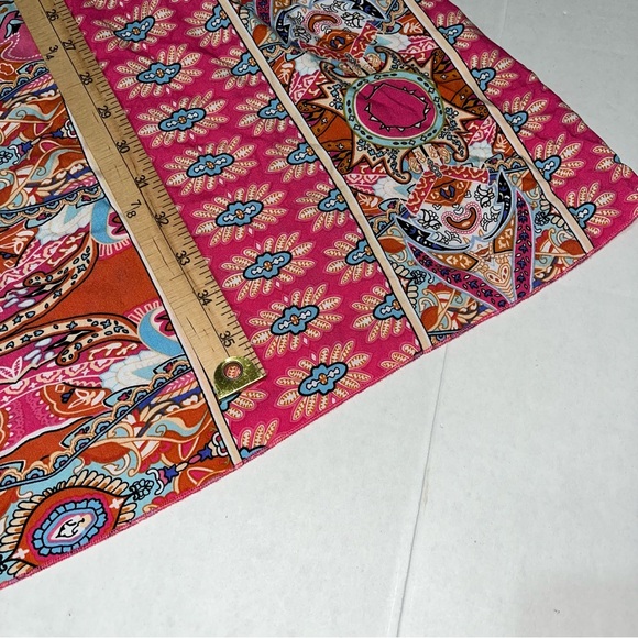 ePretty Pink Paisley Print V Neck Tie Back Dress Size Medium - Picture 11 of 15